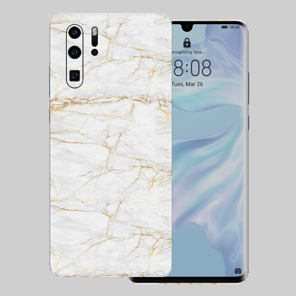 Huawei P30 Pro - Arany márvány mintás hátlap fólia