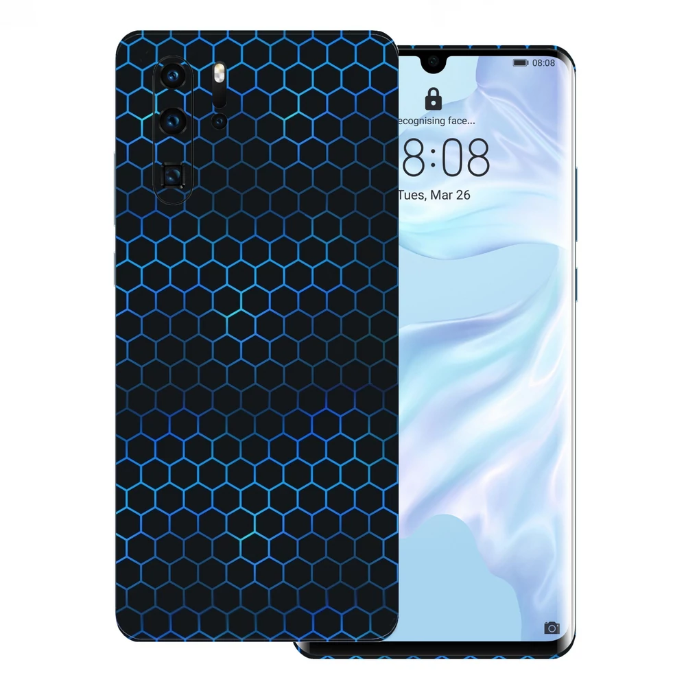 Huawei P30 Pro - Kék méhsejt hátlap fólia