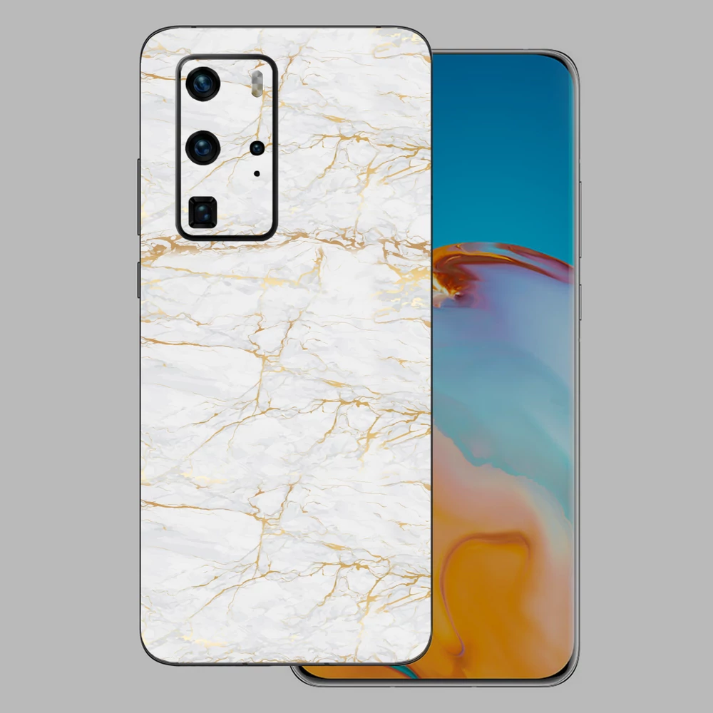 Huawei P40 Pro - Arany márvány mintás hátlap fólia