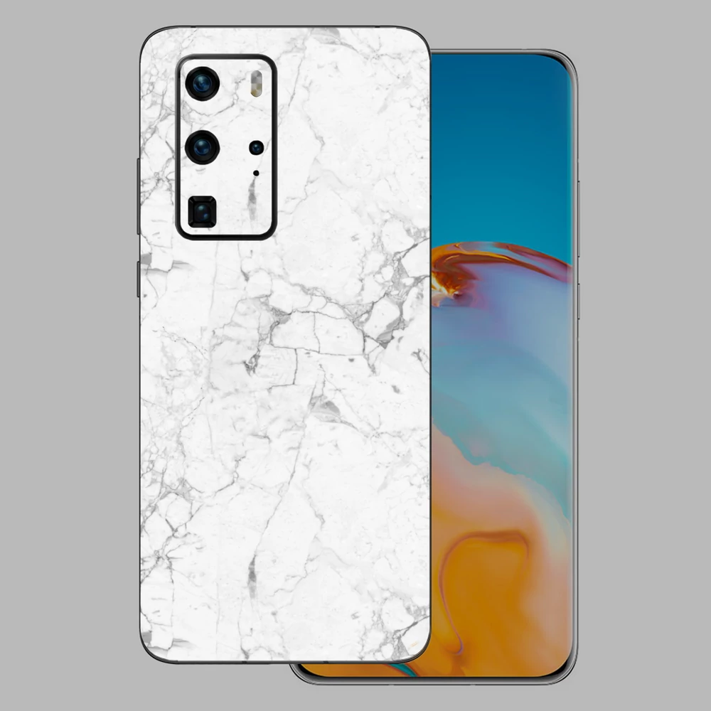 Huawei P40 Pro - Fehér márvány mintás hátlap fólia