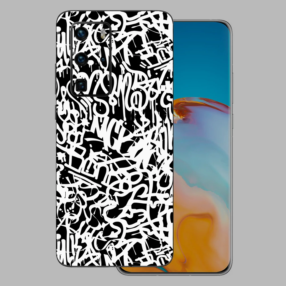 Huawei P40 Pro - Monokróm graffiti hátlap fólia