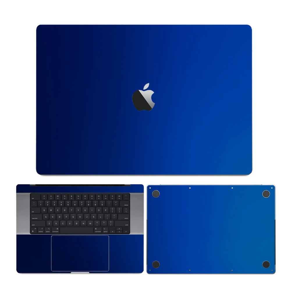 MacBook Pro 13" ( 2019, négy Thunderbolt 3 Port ) - Matt króm sötétkék hátlap fólia