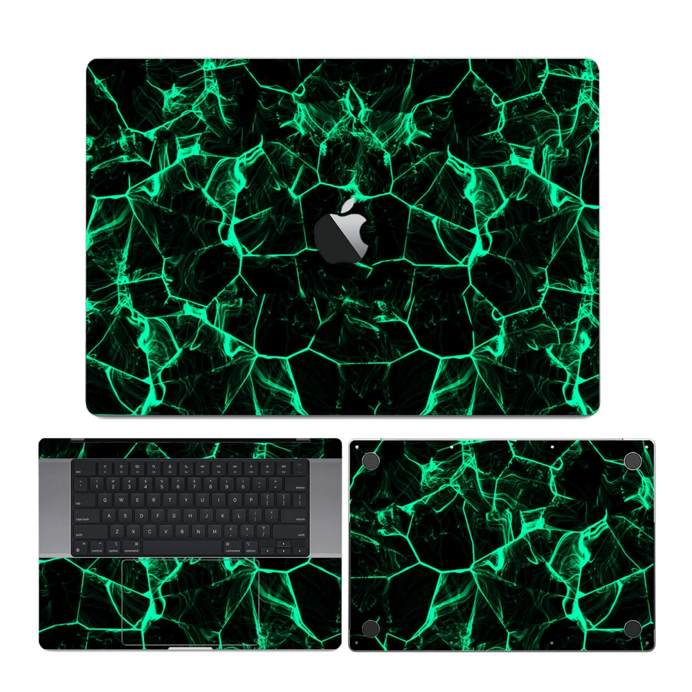MacBook Pro 13" ( 2022, M2 ) - Zöld füstcsíkos hátlap fólia