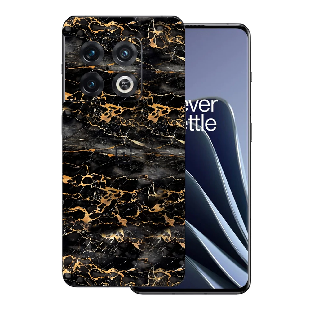 OnePlus 10 Pro - Fekete-arany márvány hátlap fólia