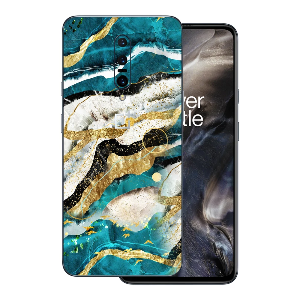 OnePlus 7 Pro - Kék agata mintás hátlap fólia