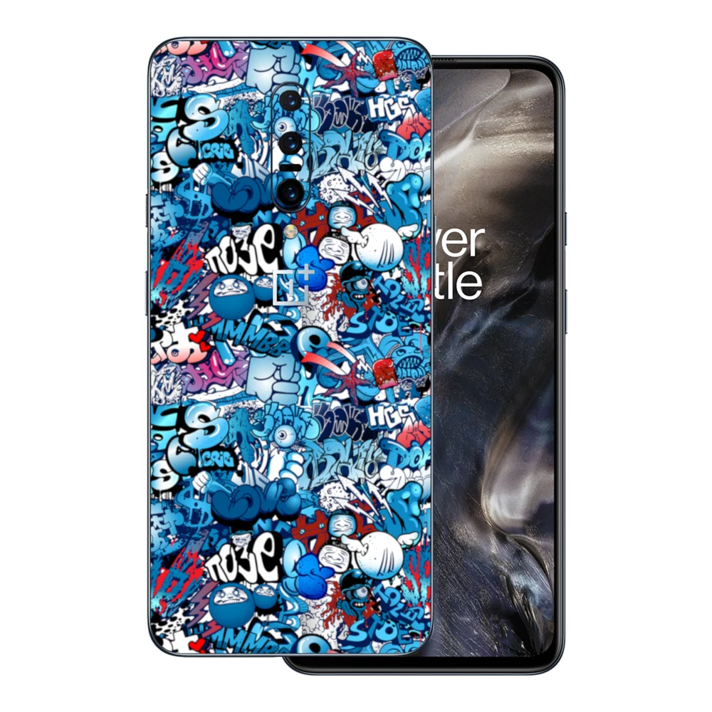 OnePlus 7 Pro - Kék graffiti mintás hátlap fólia