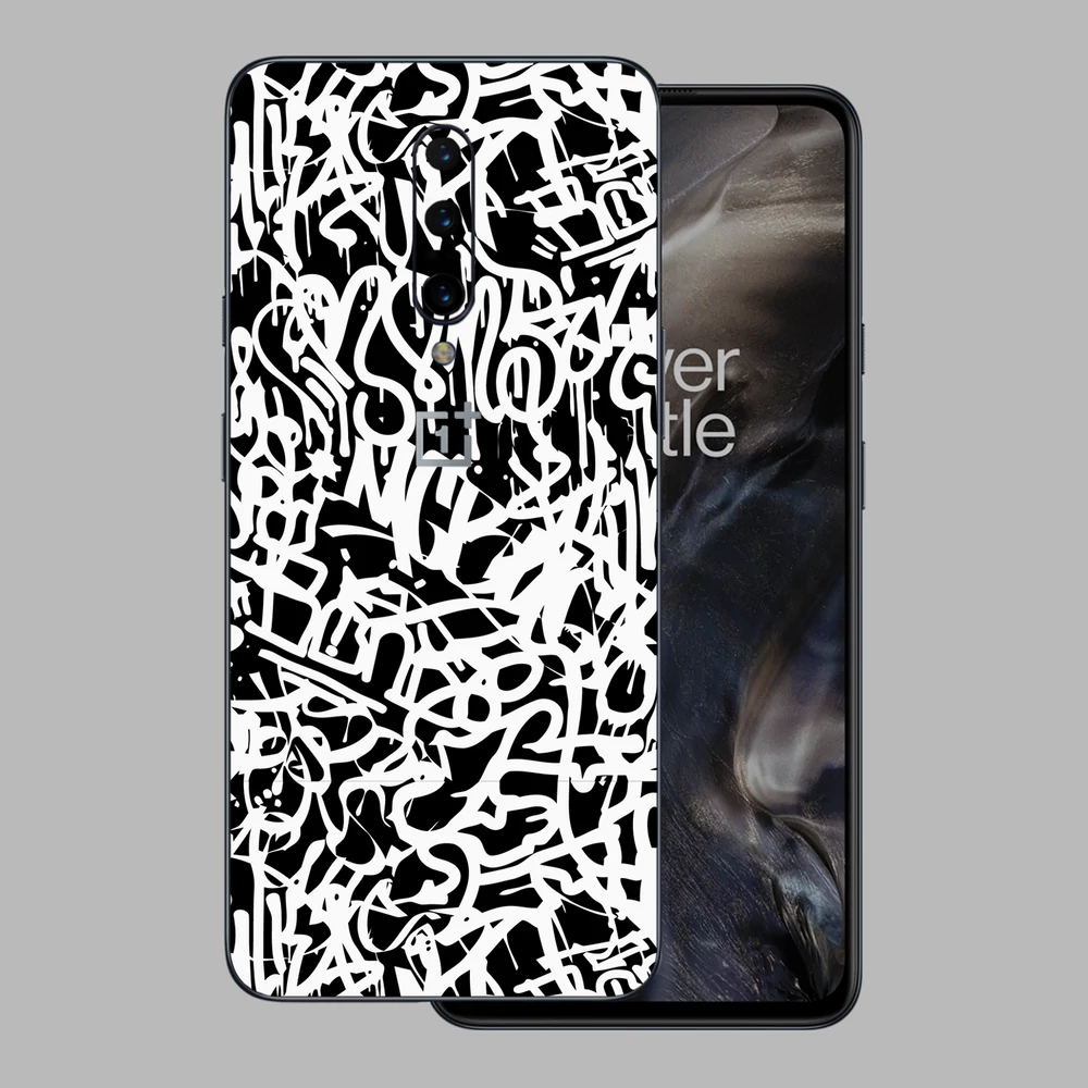 OnePlus 7 Pro - Monokróm graffiti hátlap fólia