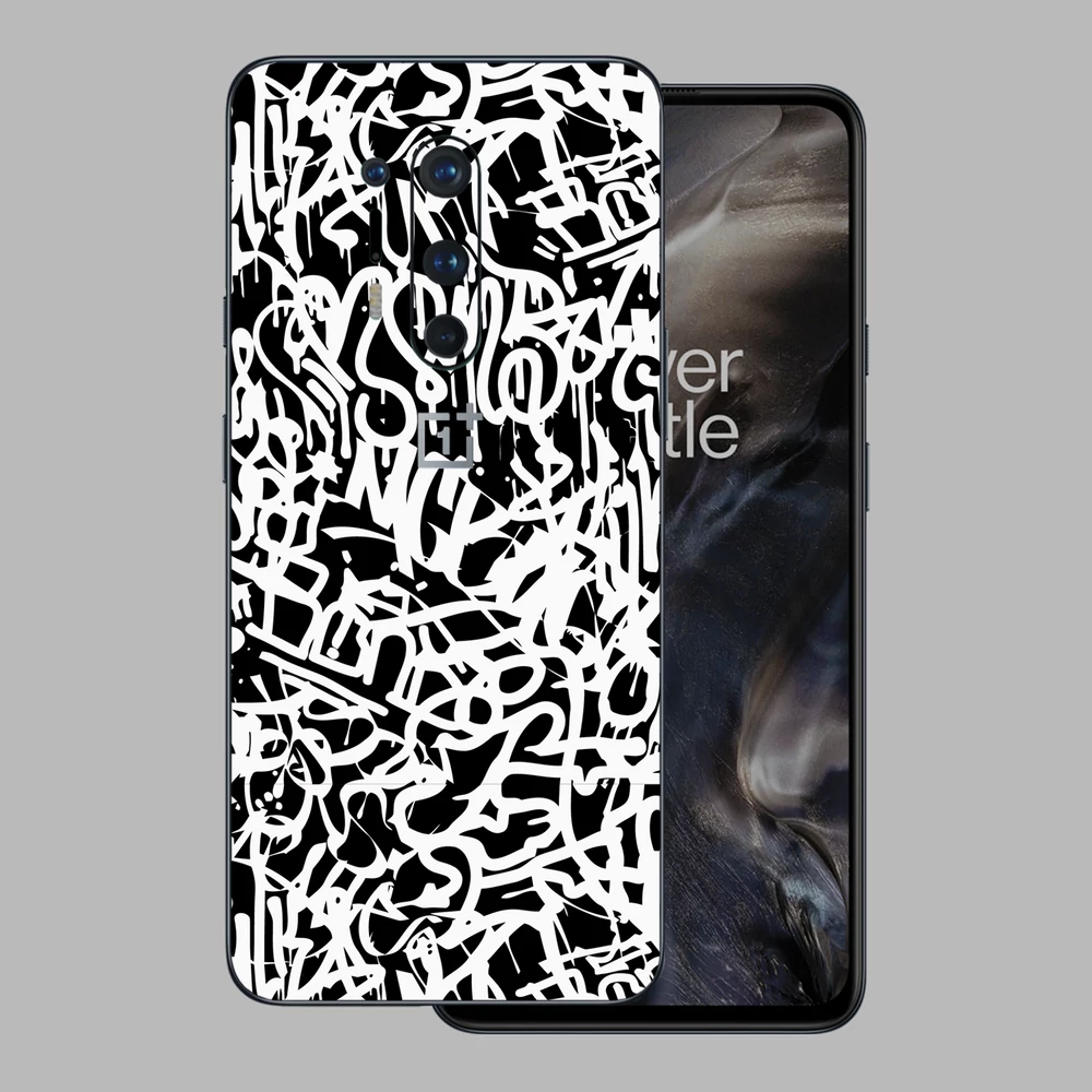 OnePlus 8 Pro - Monokróm graffiti hátlap fólia