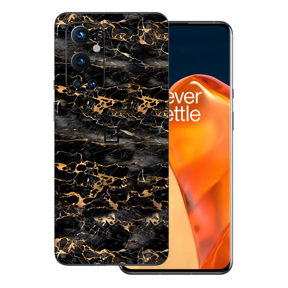 OnePlus 9 Pro - Fekete-arany márvány hátlap fólia