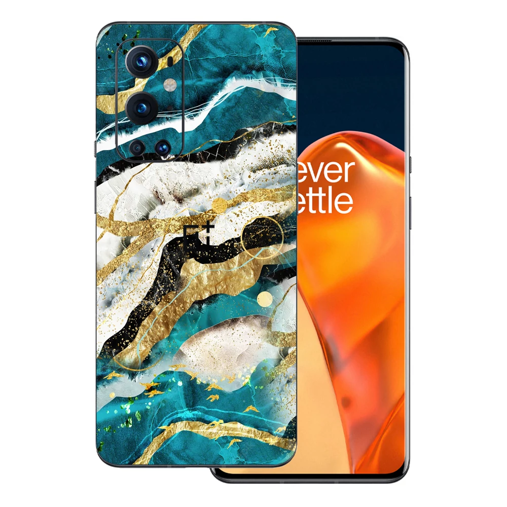 OnePlus 9 Pro - Kék agata mintás hátlap fólia