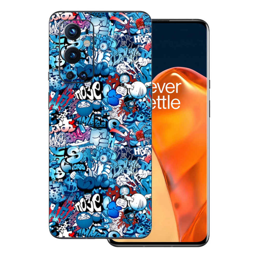 OnePlus 9 Pro - Kék graffiti mintás hátlap fólia