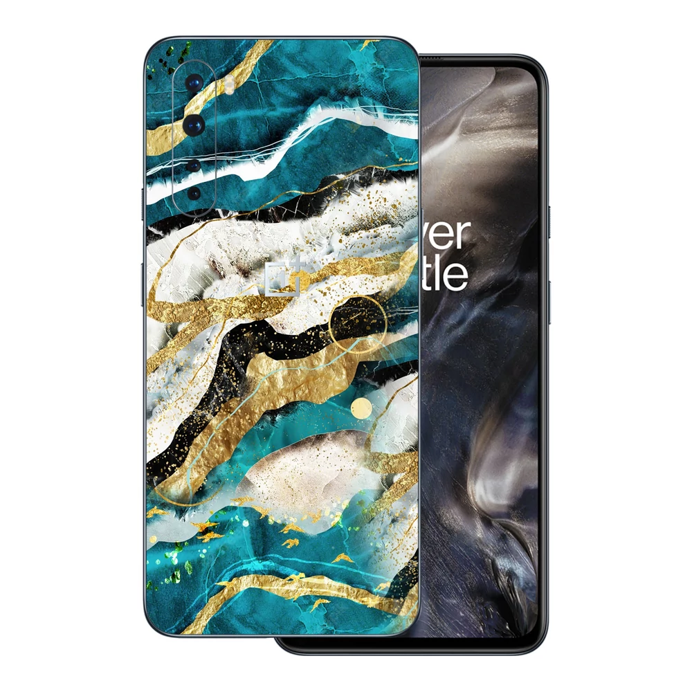 OnePlus Nord - Kék agata mintás hátlap fólia