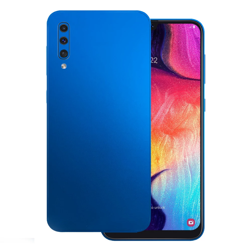 Samsung Galaxy A50 - Matt króm világoskék hátlap fólia