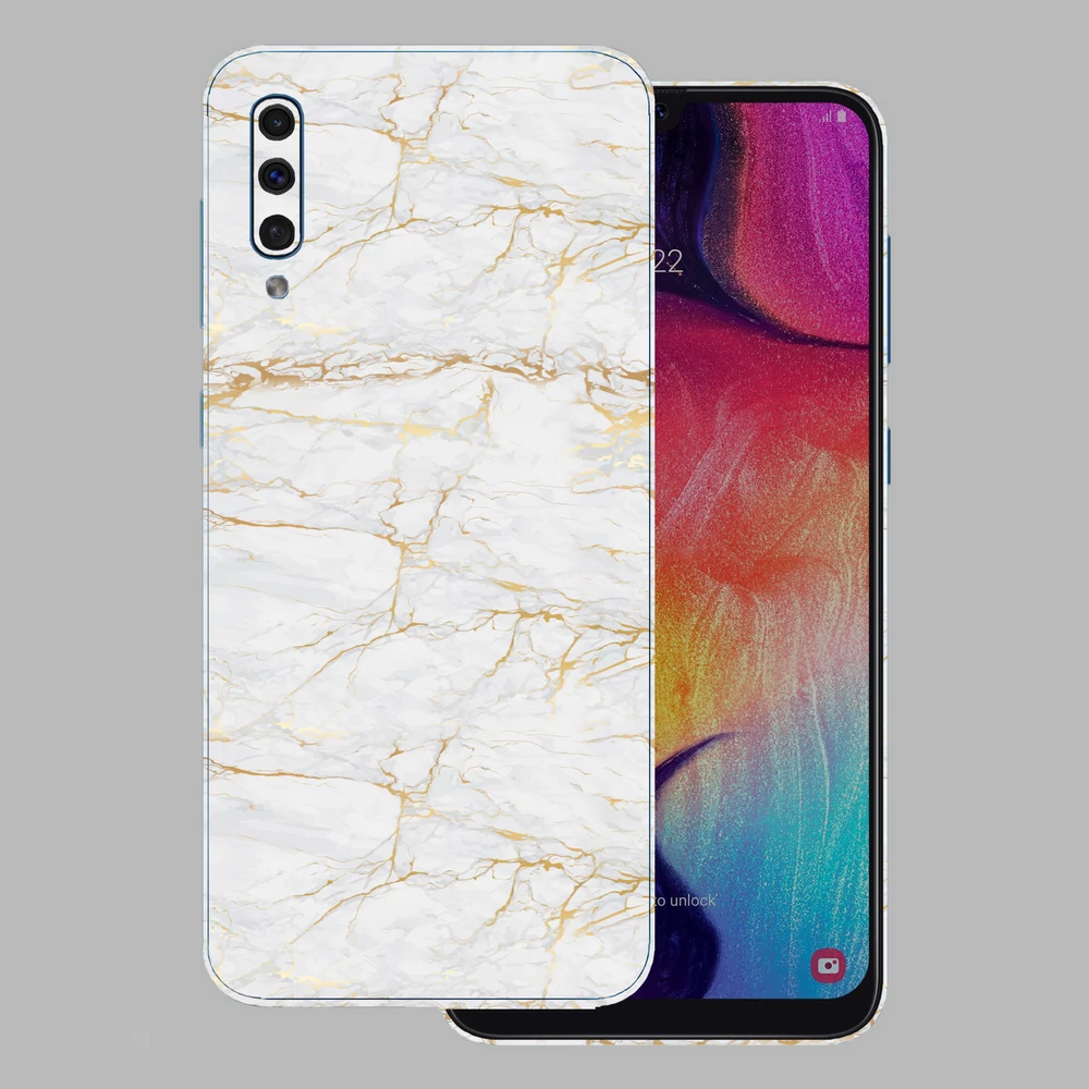 Samsung Galaxy A70 - Arany márvány mintás hátlap fólia