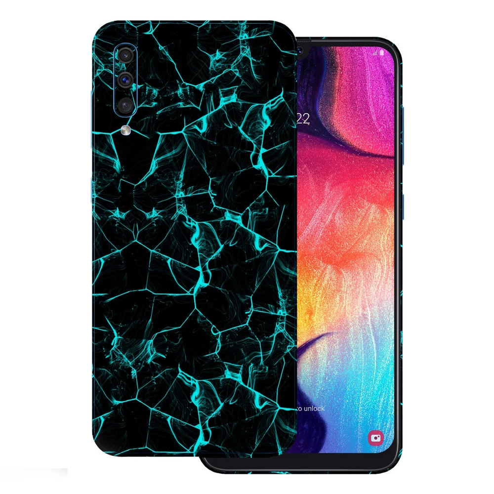 Samsung Galaxy A70 - Kék füstcsíkos hátlap fólia