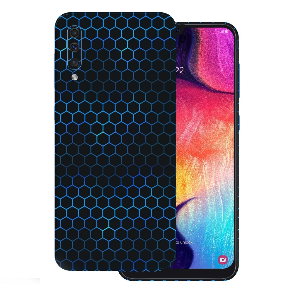 Samsung Galaxy A70 - Kék méhsejt hátlap fólia
