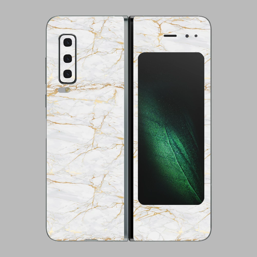 Samsung Galaxy Fold - Arany márvány mintás hátlap fólia