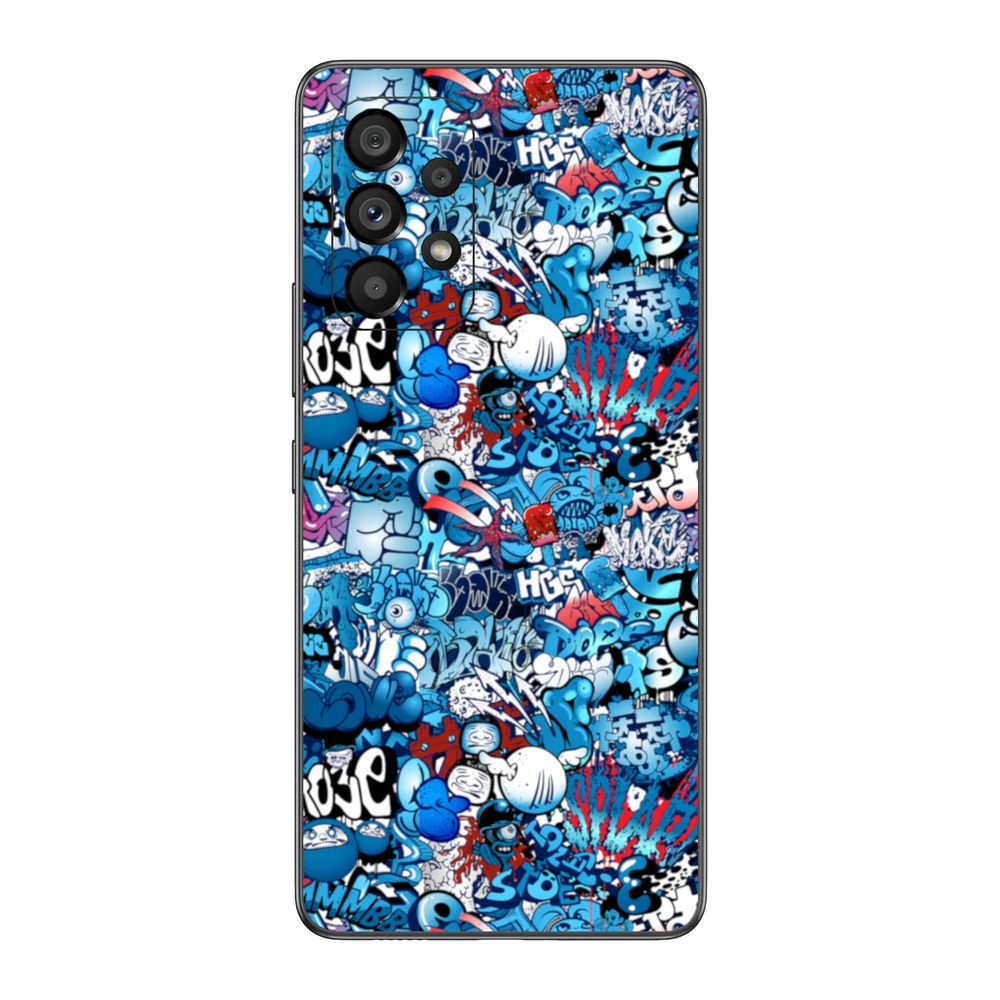 Galaxy A53 - Kék graffiti mintás hátlap fólia