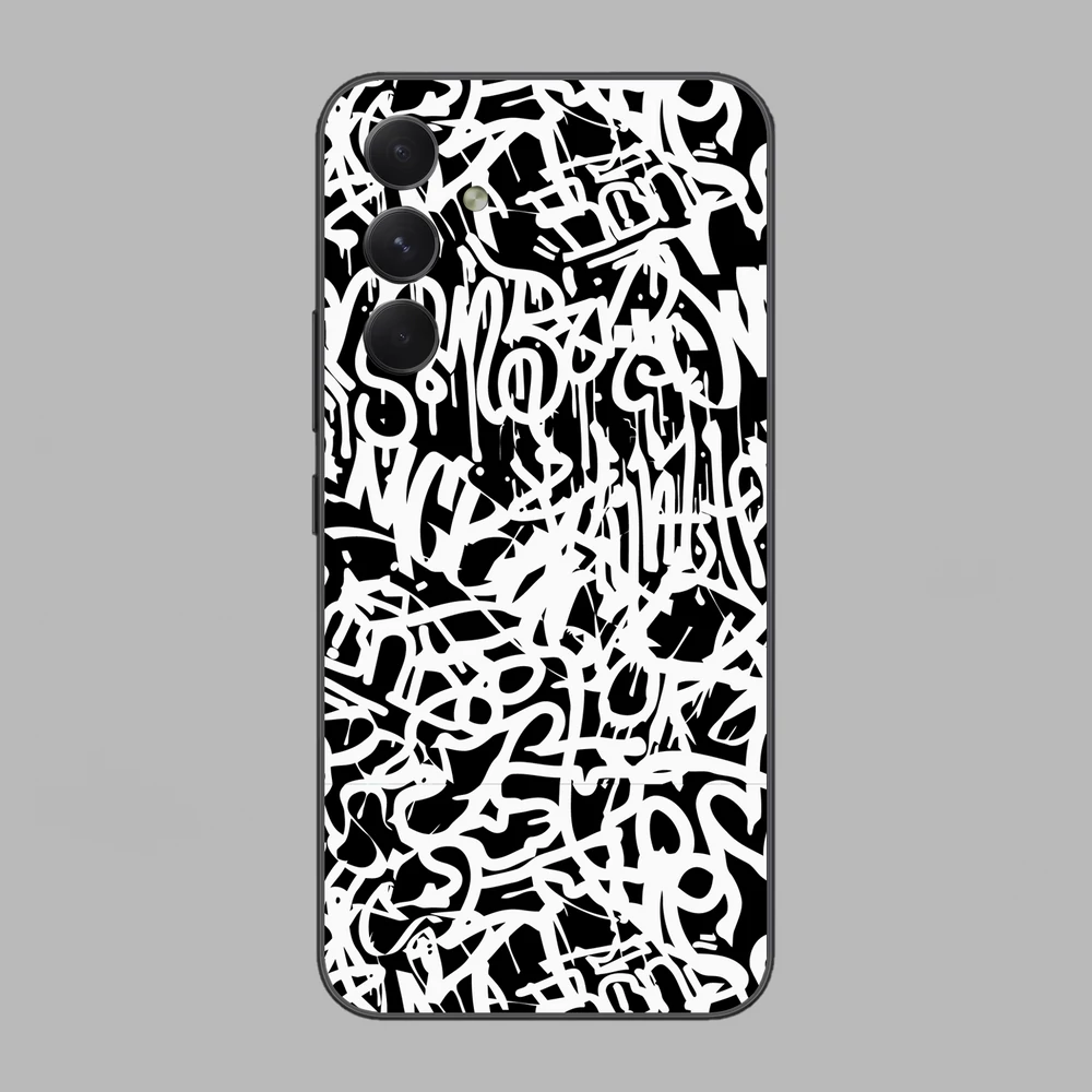 Galaxy A54 - Monokróm graffiti hátlap fólia