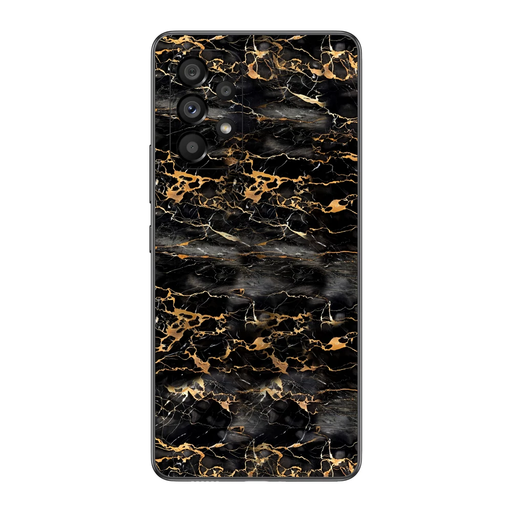 Galaxy A73 - Fekete-arany márvány hátlap fólia