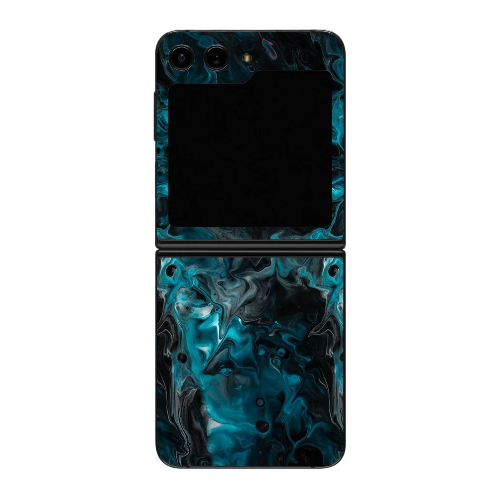 Galaxy Z Flip 6 - Kék márvány mintás hátlap fólia