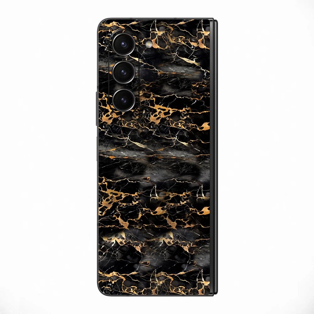 Galaxy Z Fold 6 - Fekete-arany márvány hátlap fólia
