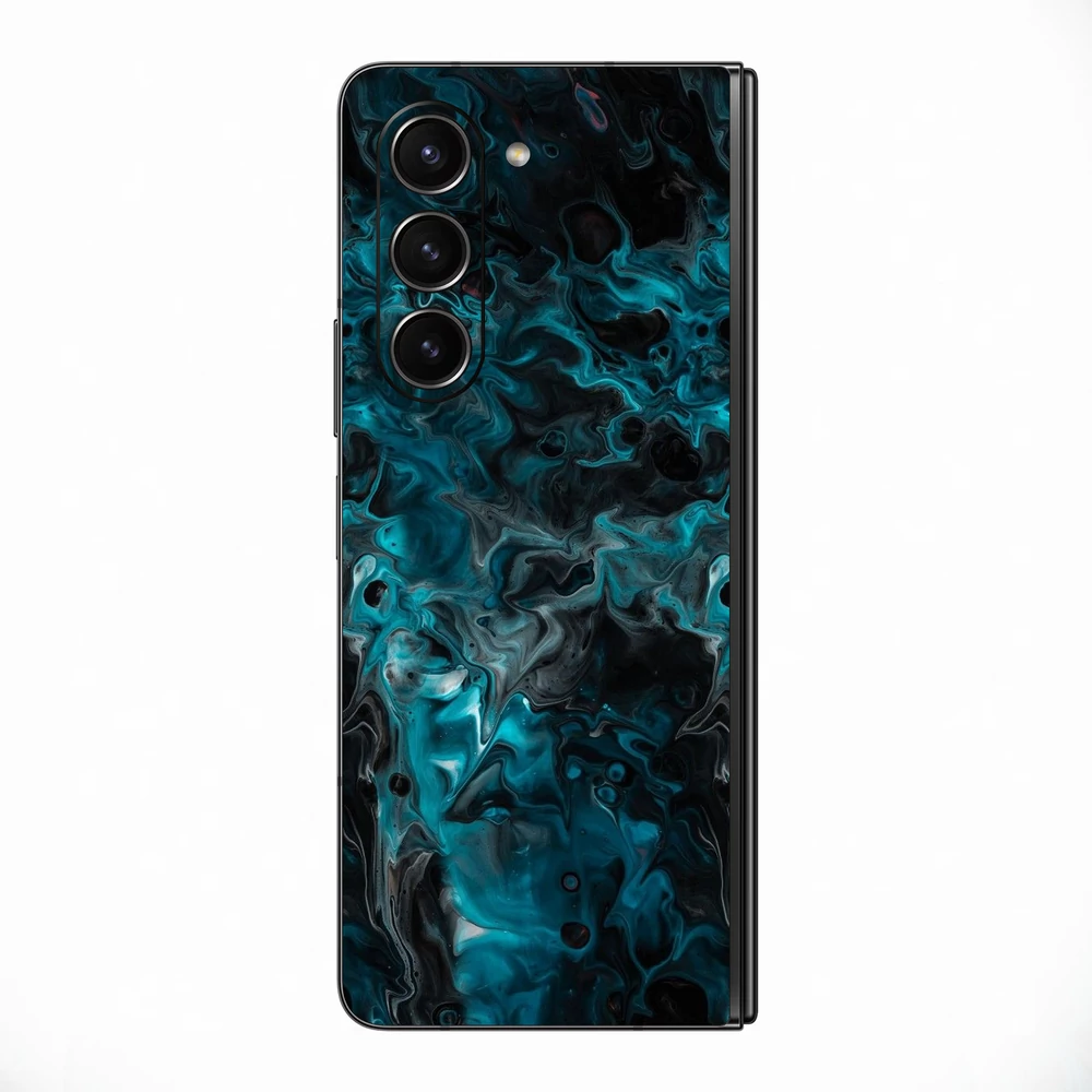 Galaxy Z Fold 6 - Kék márvány mintás hátlap fólia