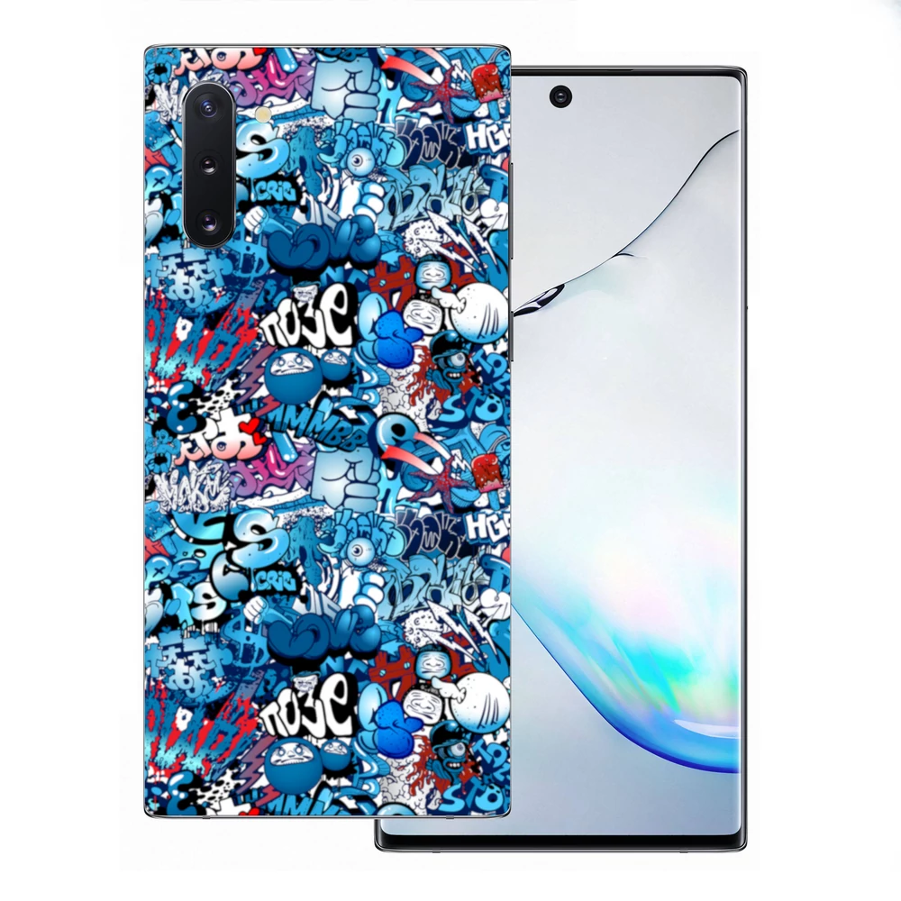 Samsung Galaxy Note 10 - Kék graffiti mintás hátlap fólia