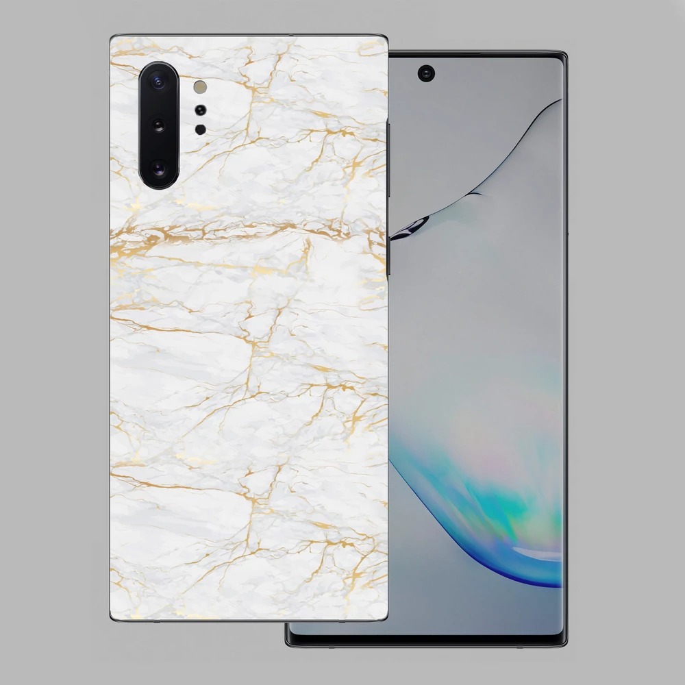 Samsung Galaxy Note 10 Plus 5G - Arany márvány mintás hátlap fólia