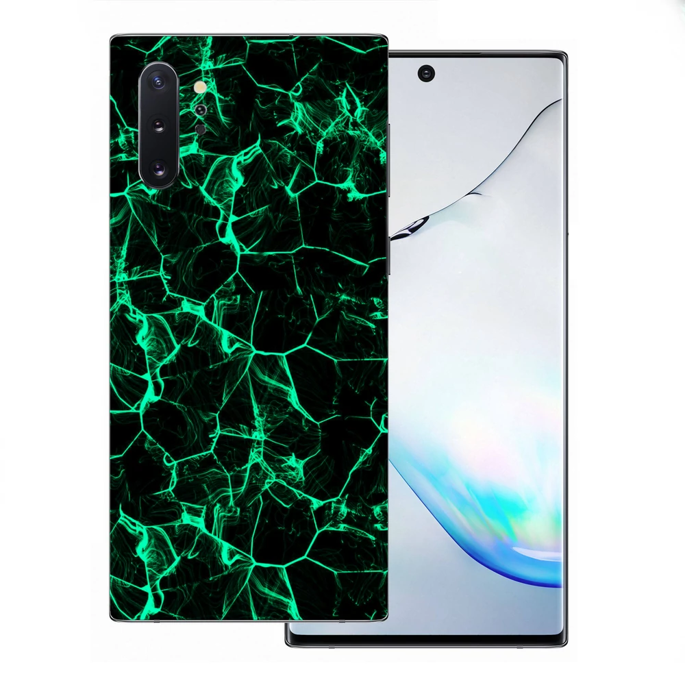 Samsung Galaxy Note 10 Plus 5G - Zöld füstcsíkos hátlap fólia