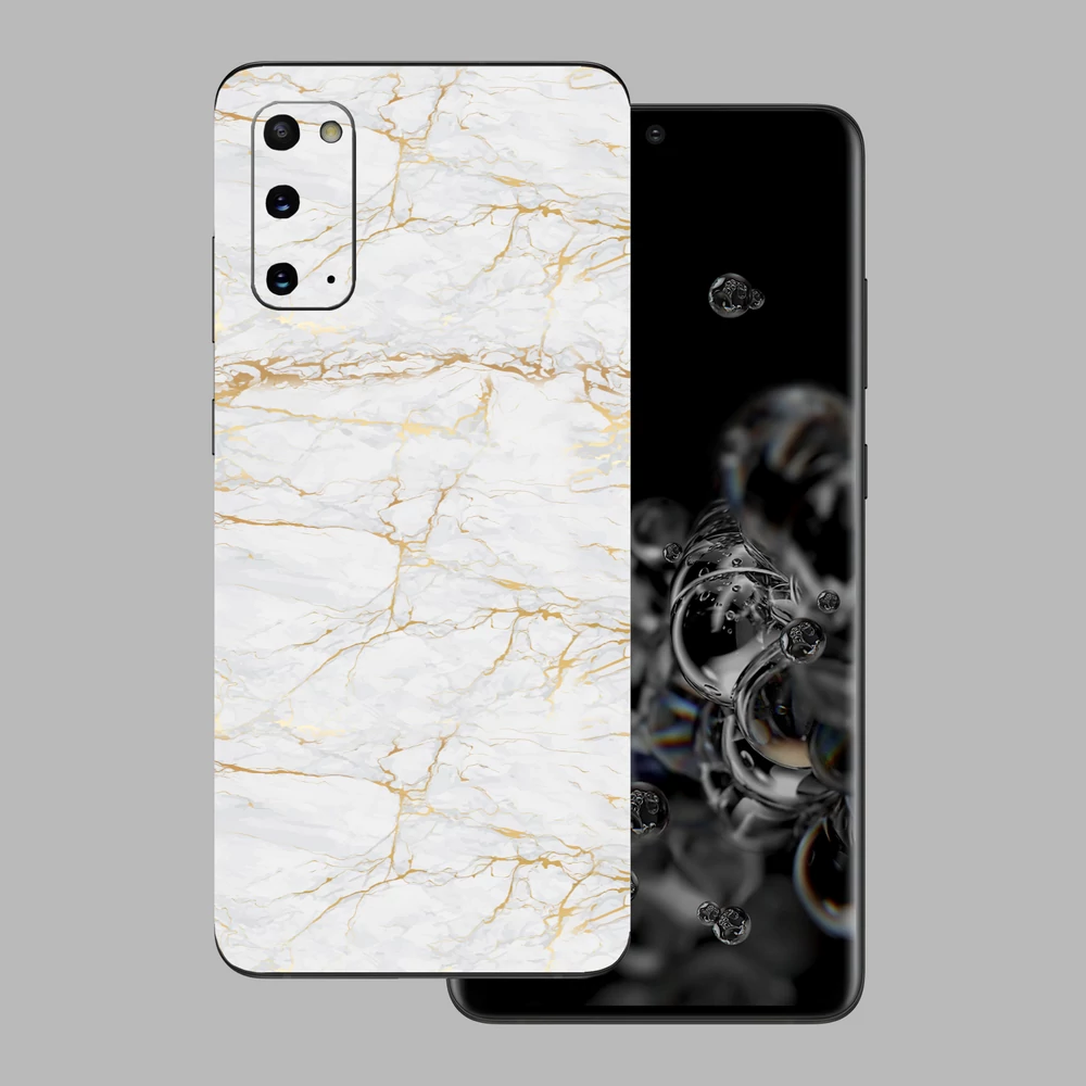 Samsung Galaxy S20 - Arany márvány mintás hátlap fólia