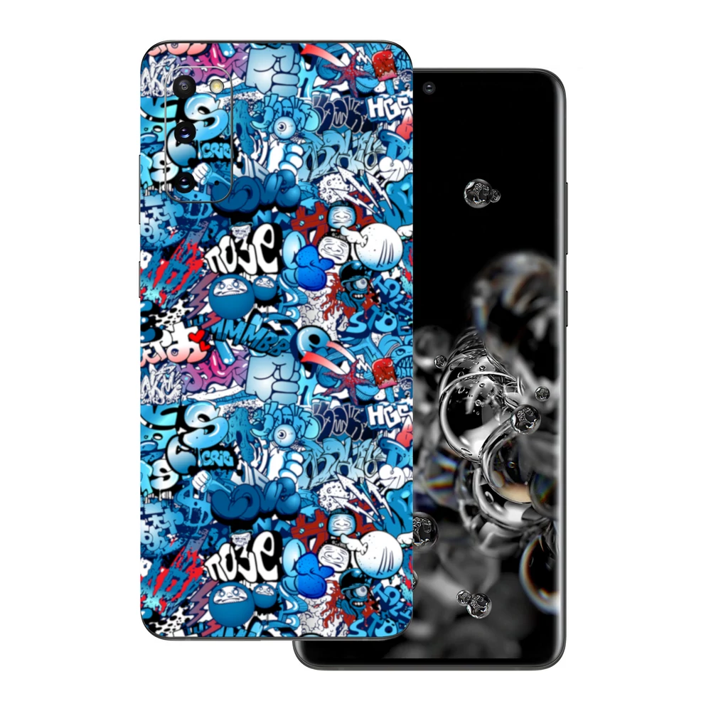 Samsung Galaxy S20 - Kék graffiti mintás hátlap fólia