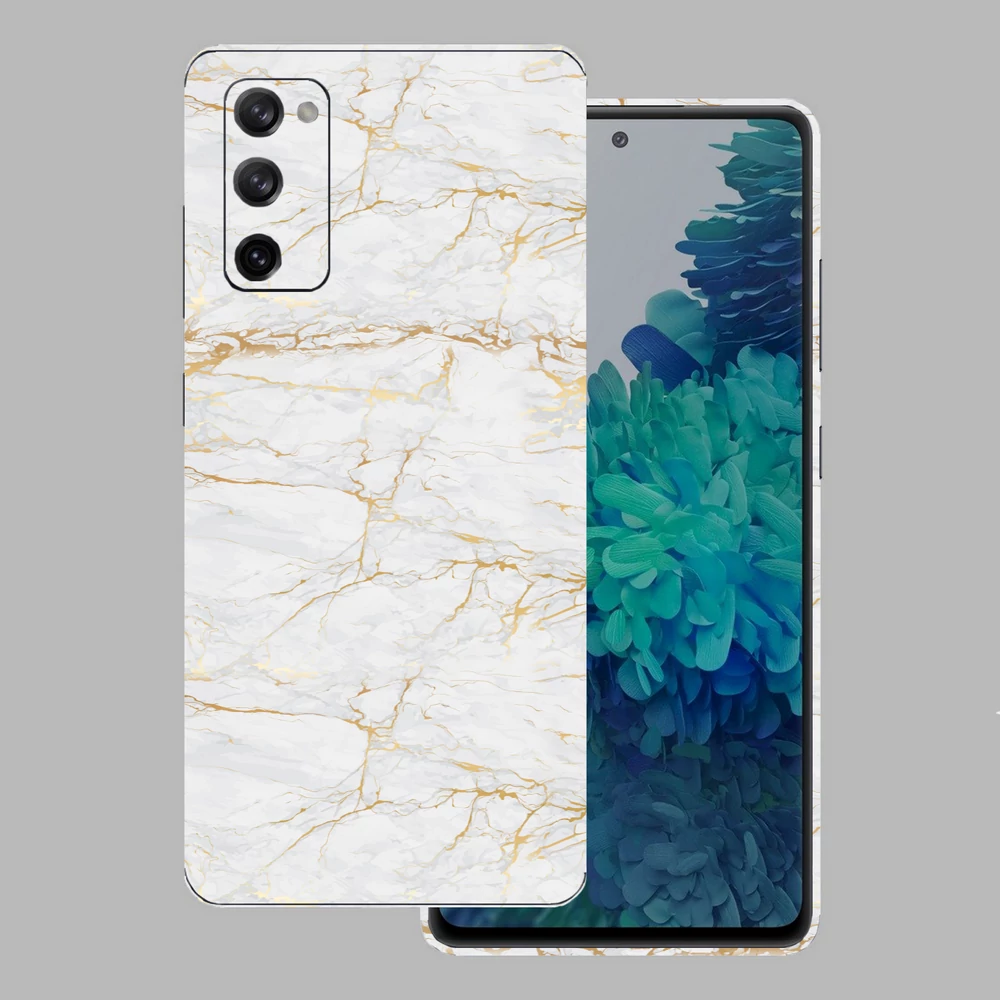 Samsung Galaxy S20 FE - Arany márvány mintás hátlap fólia