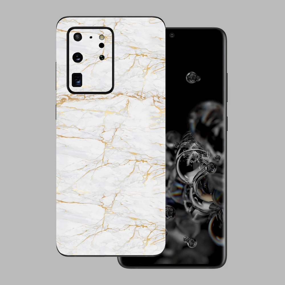 Samsung Galaxy S20 Ultra - Arany márvány mintás hátlap fólia