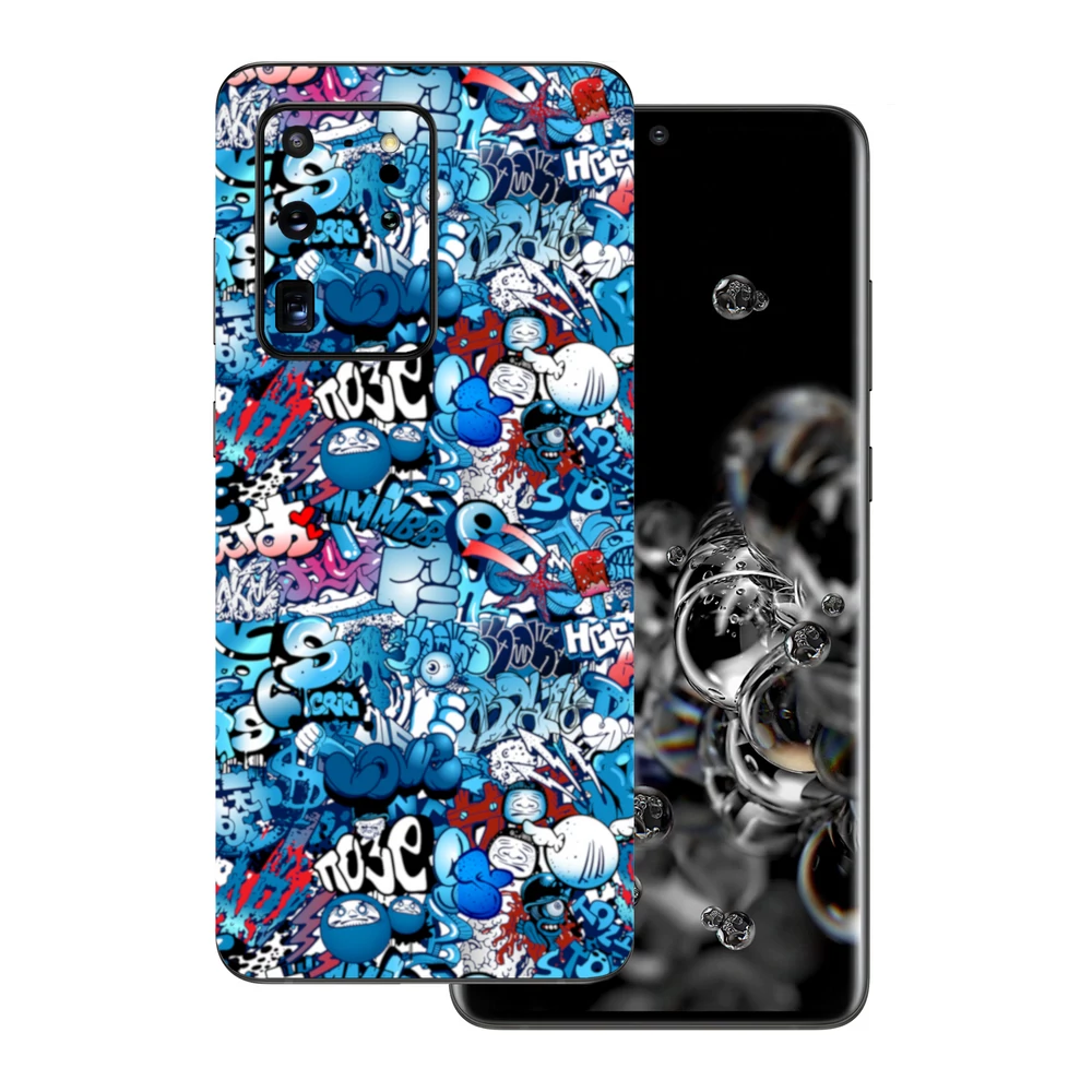 Samsung Galaxy S20 Ultra - Kék graffiti mintás hátlap fólia