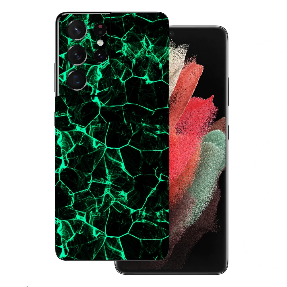 Samsung Galaxy S21 Ultra - Zöld füstcsíkos hátlap fólia