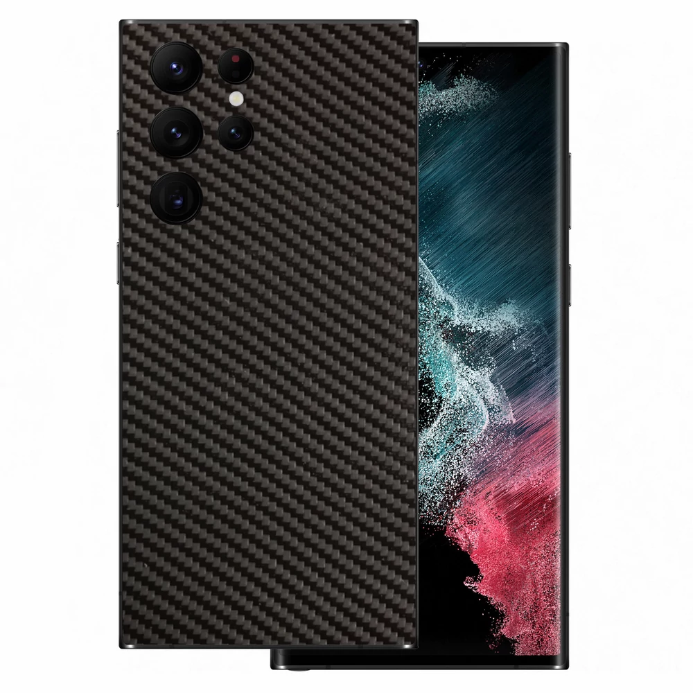 Samsung Galaxy S22 Ultra - 3D fekete karbon hátlap fólia