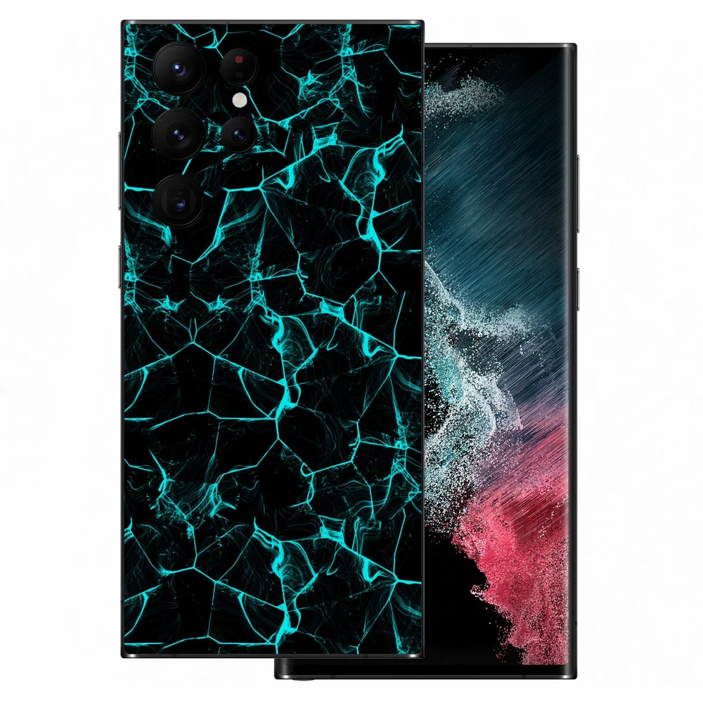 Samsung Galaxy S22 Ultra - Kék füstcsíkos hátlap fólia