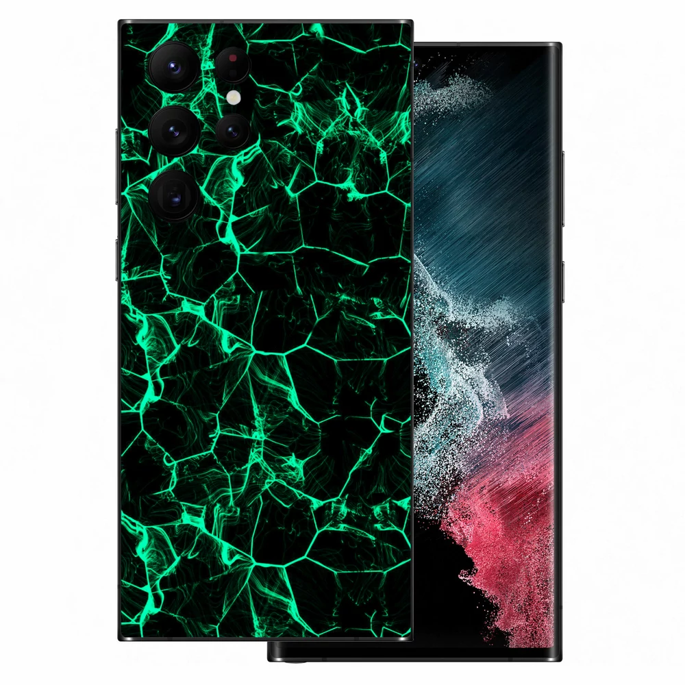 Samsung Galaxy S22 Ultra - Zöld füstcsíkos hátlap fólia