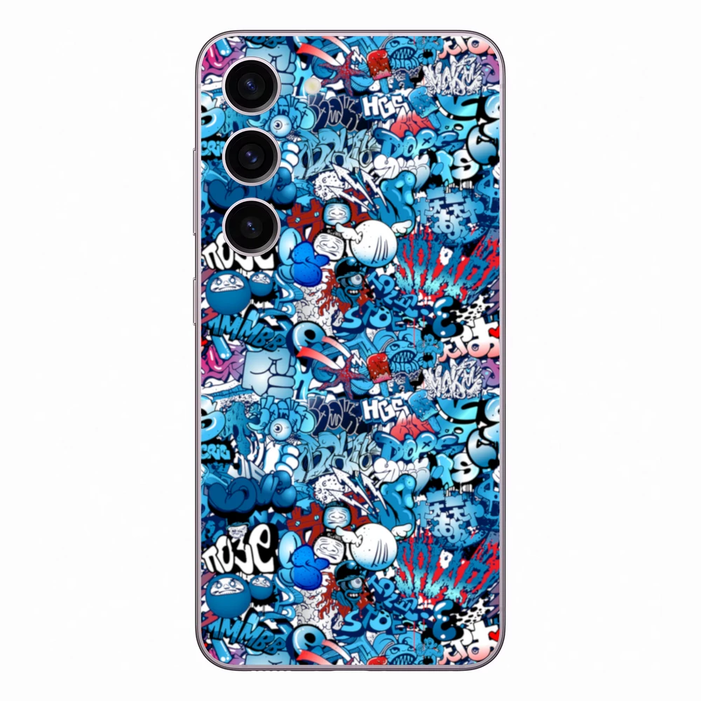 Samsung Galaxy S23 - Kék graffiti mintás hátlap fólia
