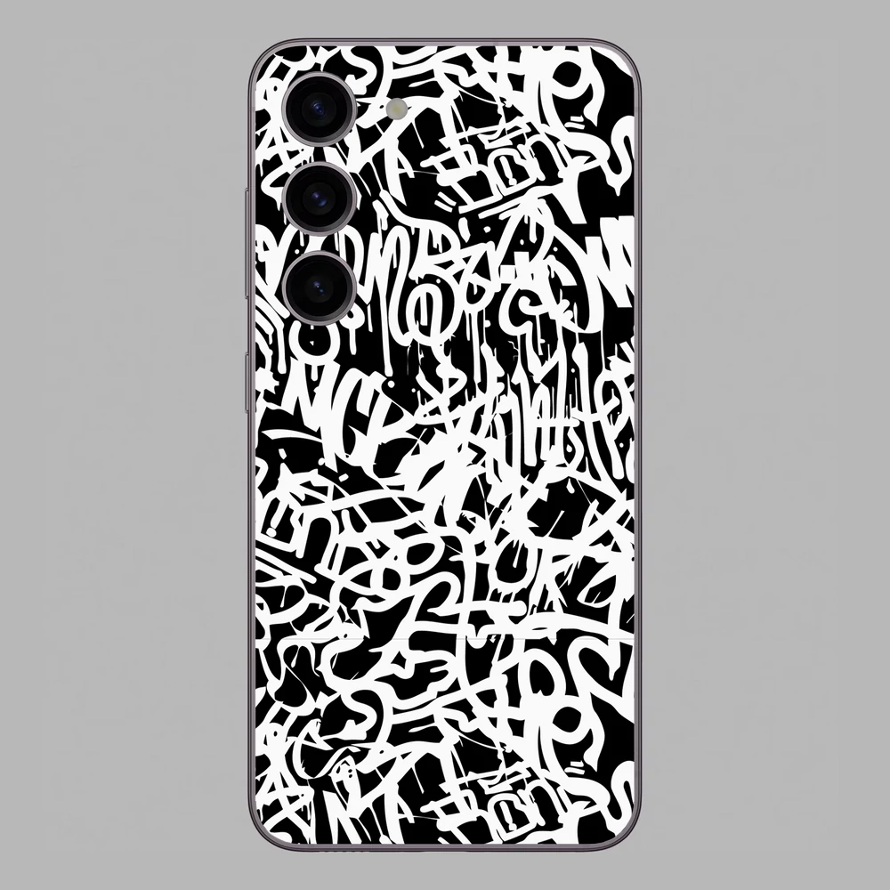 Samsung Galaxy S23 - Monokróm graffiti hátlap fólia