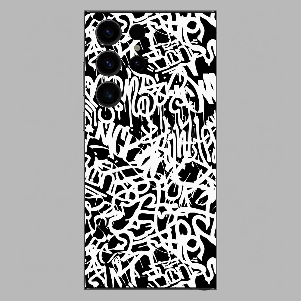 Samsung Galaxy S23 Ultra - Monokróm graffiti hátlap fólia