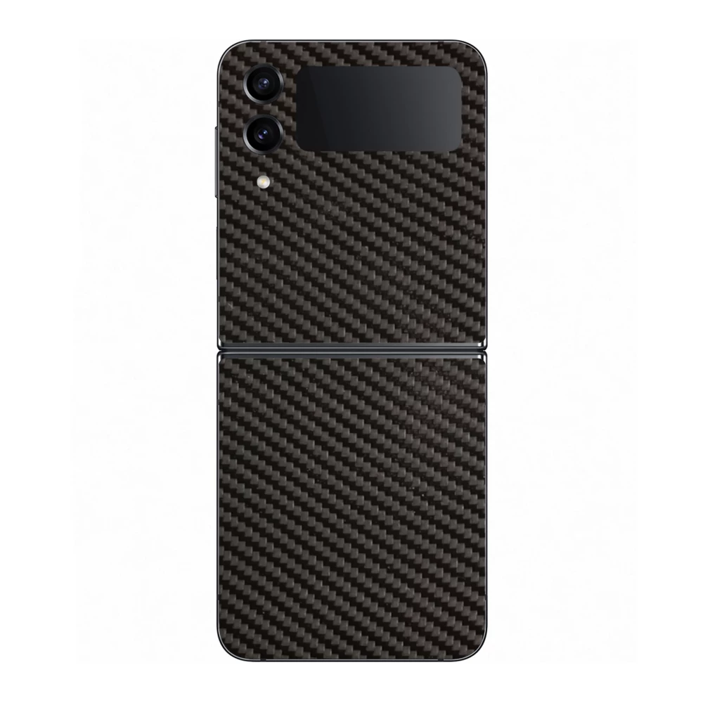 Samsung Galaxy Z Flip 4 - 3D fekete karbon hátlap fólia