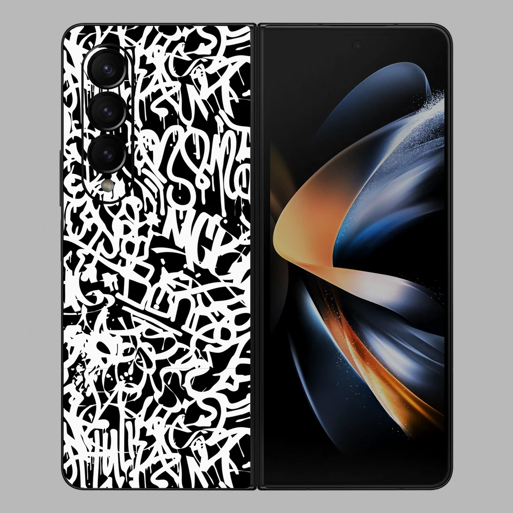 Samsung Galaxy Z Fold 3 - Monokróm graffiti hátlap fólia