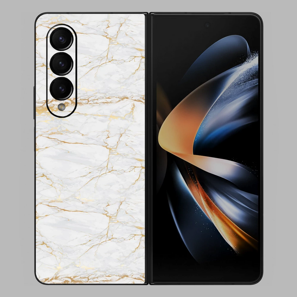 Samsung Galaxy Z Fold 4 - Arany márvány mintás hátlap fólia
