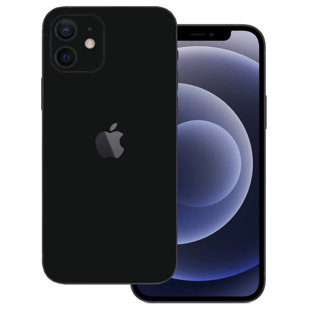 iPhone 12 Mini - Fényes fekete hátlap fólia
