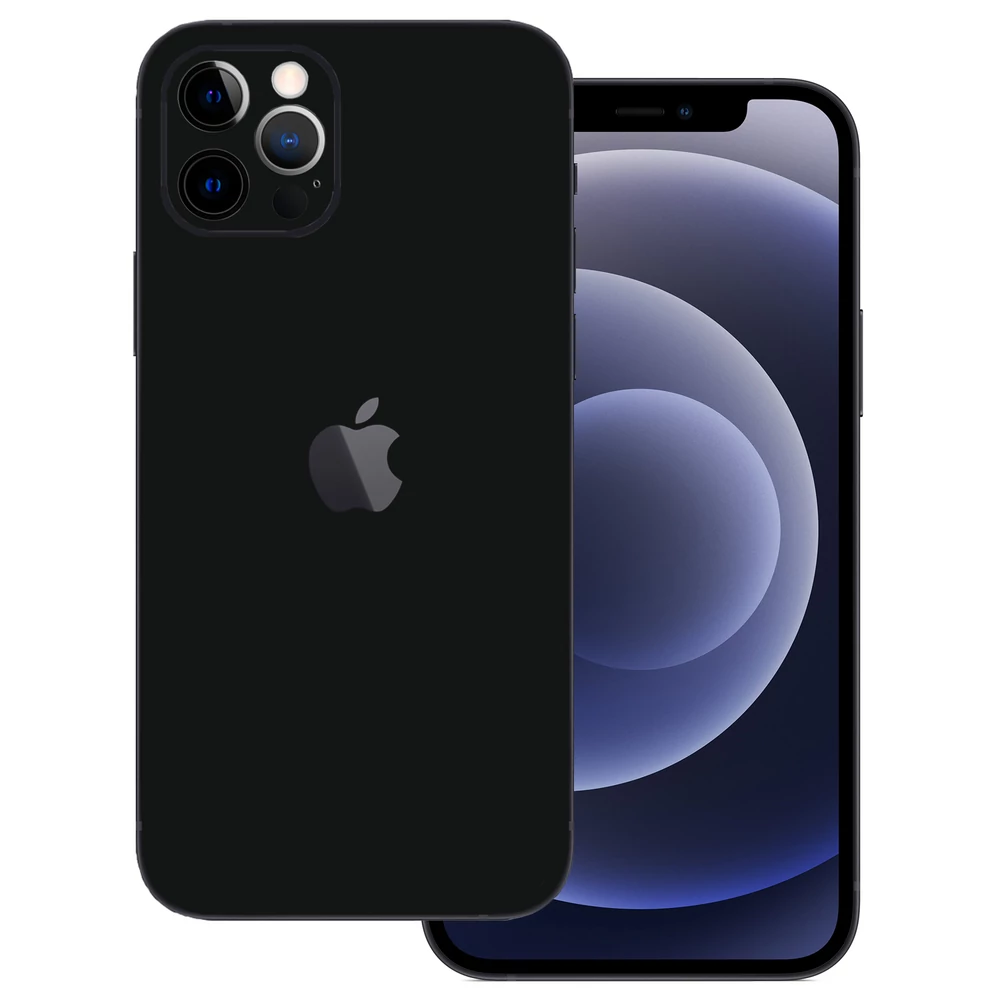 iPhone 12 Pro - Fényes fekete hátlap fólia