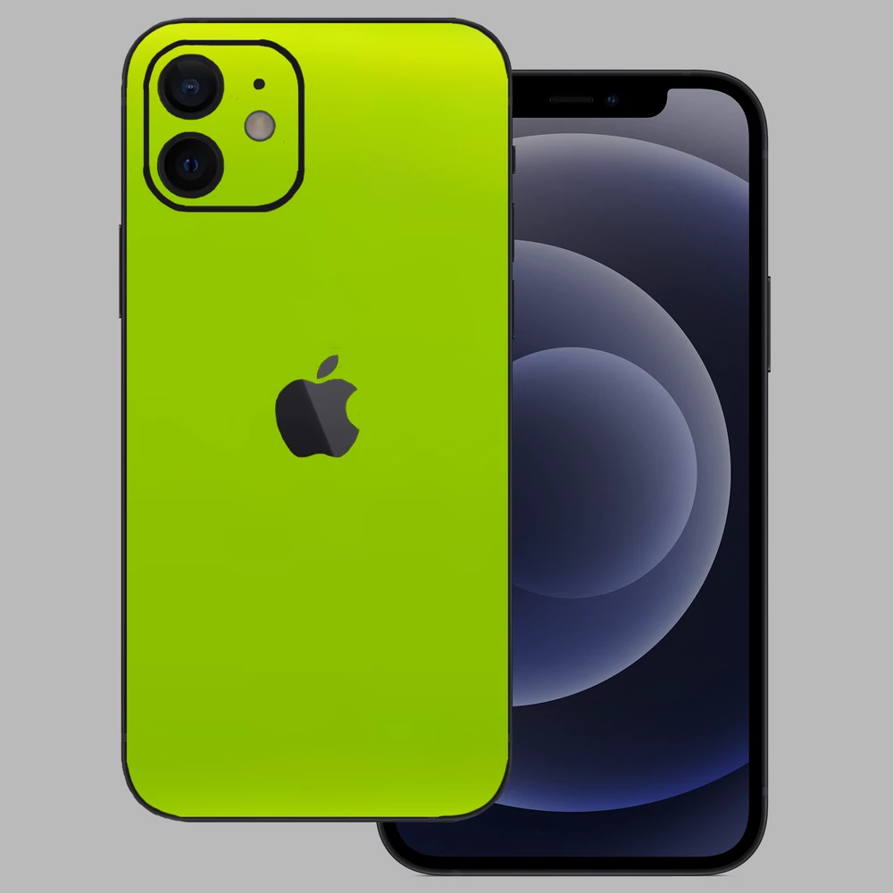 iPhone 12 Mini - Fényes metál lime hátlap fólia