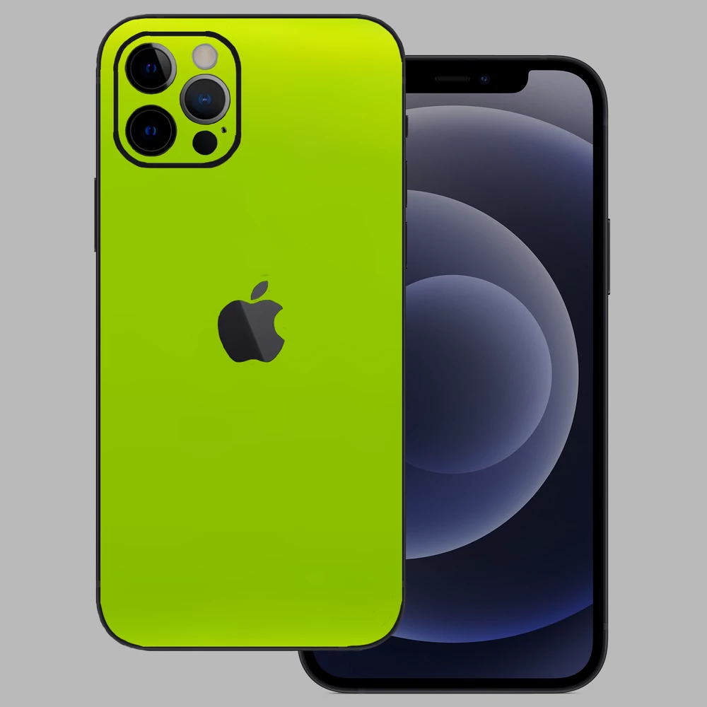 iPhone 12 Pro - Fényes metál lime hátlap fólia