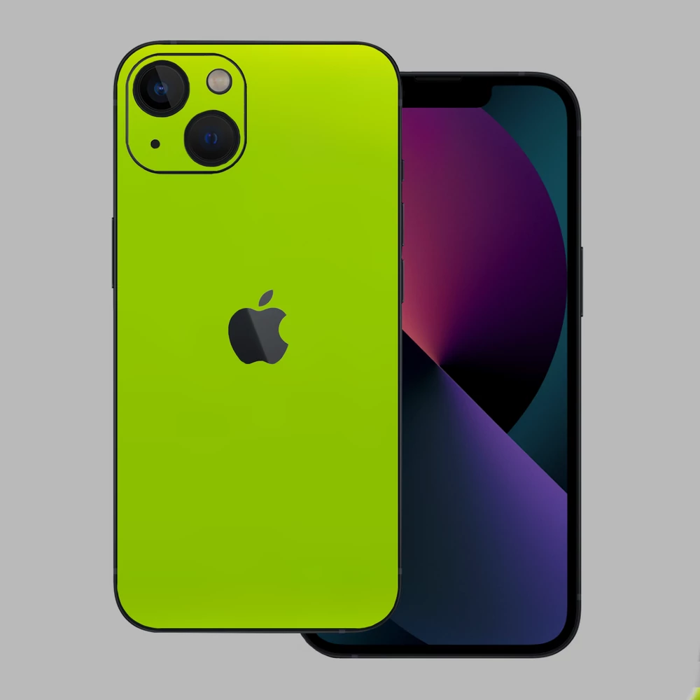 iPhone 13 - Fényes metál lime hátlap fólia
